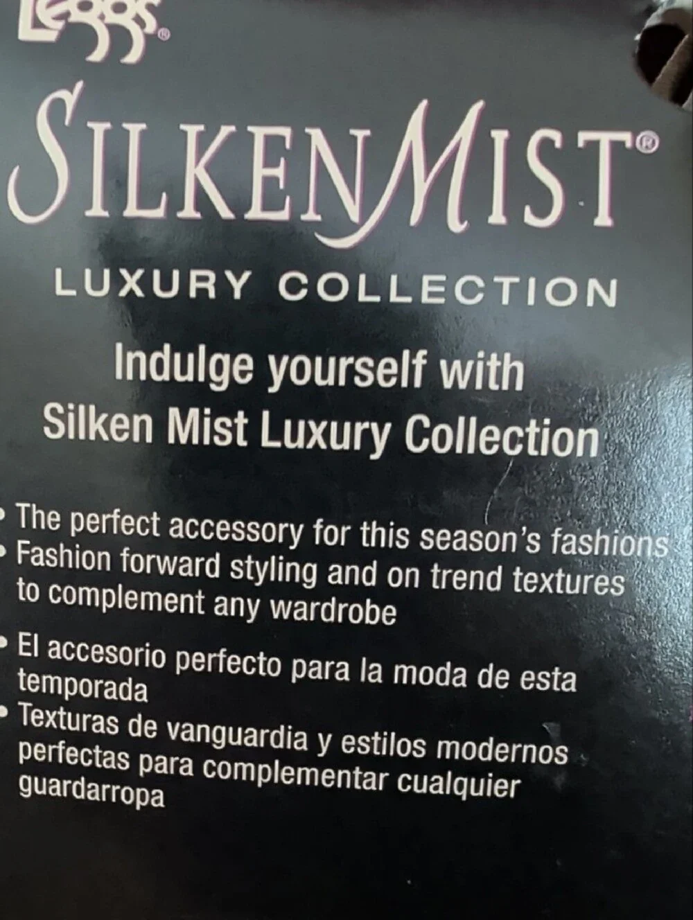 SilkenMist by Leggs Striped Net Pantyhose - Jet Black, Size Q